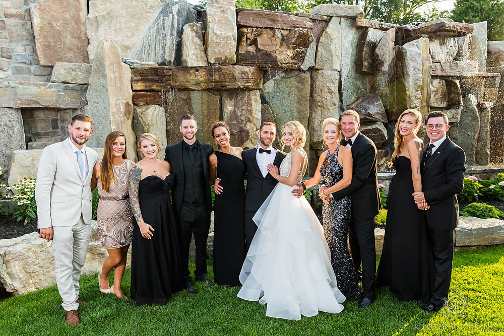 a romantic backyard wedding family group photos